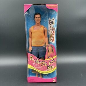 Ken Doll Barbie Butterfly Art Tattoo #22995 Mattel 1998 Boxed Sealed Vtg
